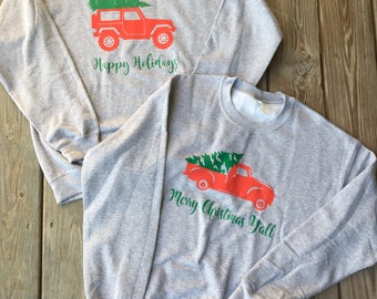 christmas shirts with old truck