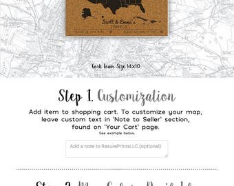Customized Gift for Traveling Friend, Best Travel Gift for Men and Women, Cork Foam Push Pin Travel Map - 14x10 - Customized
