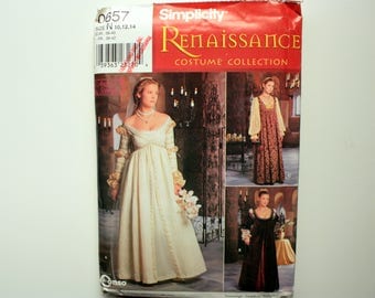 Simplicity 0657 UNUSED Pattern, Renaissance Costume, Medieval Dress, Lady in Waiting, Queen Dress, Peasant Dress, ,