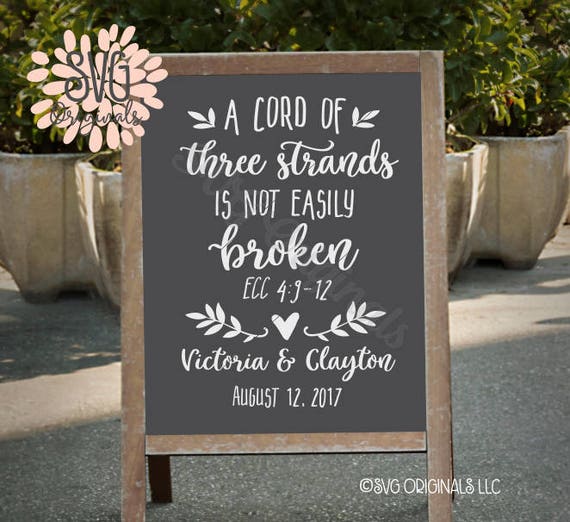 Download Wedding Quote SVG File. Cricut Explore & more. A Cord Of Three