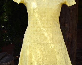 Vintage 1960s Brodraise Anglais Skater Twiggy Mini MOD Scooter Summer Dress