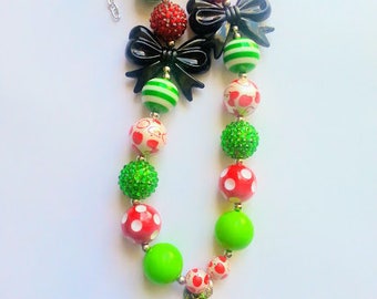 Back to School Necklace, Bracelet and Hair Bow, Simple Bow, Birthday Gift, Christmas Gift, 1st Day of School, Kindergarten, Apple Accessory