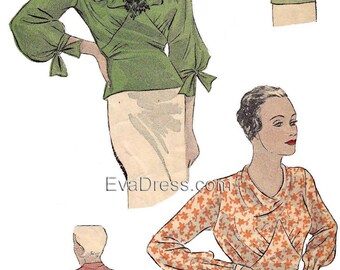 1934 Blouses Pattern by EvaDress
