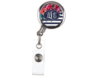 Personalized Badge Reel, Monogram Badge Reel, Monogram Badge Holder, Retractable ID Holder, Teacher Badge Reel, ID Holder, Nurse Badge Reel