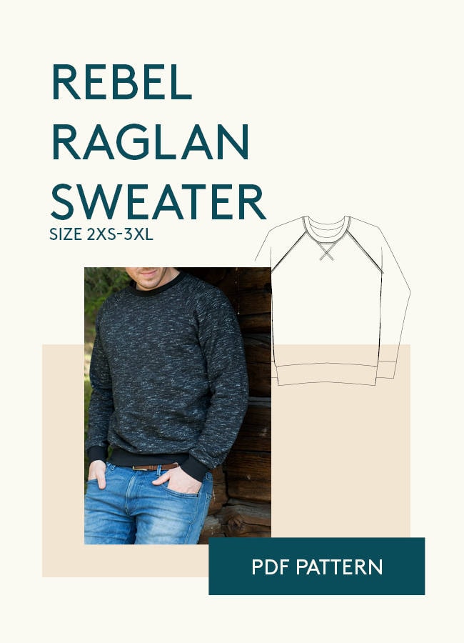 Men's raglan sweatshirt PDF sewing pattern sweatshirt PDF