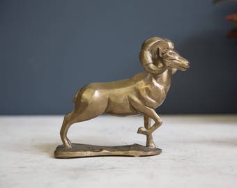 Vintage Solid Brass Ram by Devoe