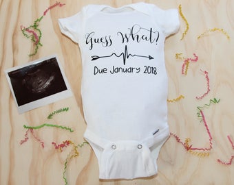 Guess What Onesie| Pregnancy Announcement| Pregnancy Reveal Onesie| Cute Baby Onesie| Pregnancy Reveal to Grandparents| Photography Prop