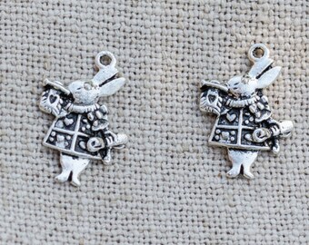 Boucles D'Oreilles Alice Au Pays Des Merveilles - Cabochon Et Breloques