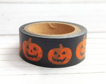 Halloween Washi Tape, Jack O'Lantern Craft Tape, Planner Sticker, Craft Tape, Decorative Craft Tape, Scrapbook Embellishment, Gift Wrap Tape