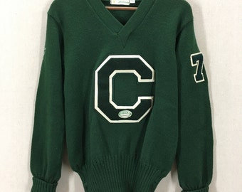 Vintage 1972 Women's High School Wool Cheerleading Varsity Sweater Sz 38-40 USA