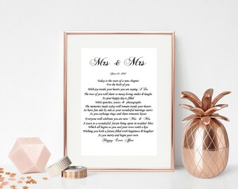 Lesbian Wedding Gift, Lesbian Couple, Mrs and Mrs, Bride and Bride gift, DIGITAL Wedding gift for lesbian couple