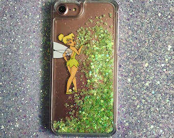 Tinkerbell - Disney phone case - Liquid Glitter Case iPhone 7 7 plus 6 plus 6s 6 SE 5 - samsung S7 S7 edge - iphone case - Fairy - Gift -