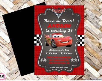 Cars 3 Editable Birthday Invitation, Lightning McQueen, Cars, Mator, Radiator Springs, Cars Birthday, 5x7 design, edit now, print to