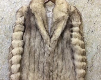 Birthday Sale Vintage Norwegian Blue Fox Fur Jacket, Made In Australia, Good Condition, Size M Rare