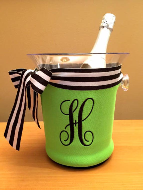 Wedding Gift Ice Bucket Monogrammed Ice Bucket with Sleeve