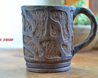 Ceramic cup, eco pottery mug, organic clay teacup