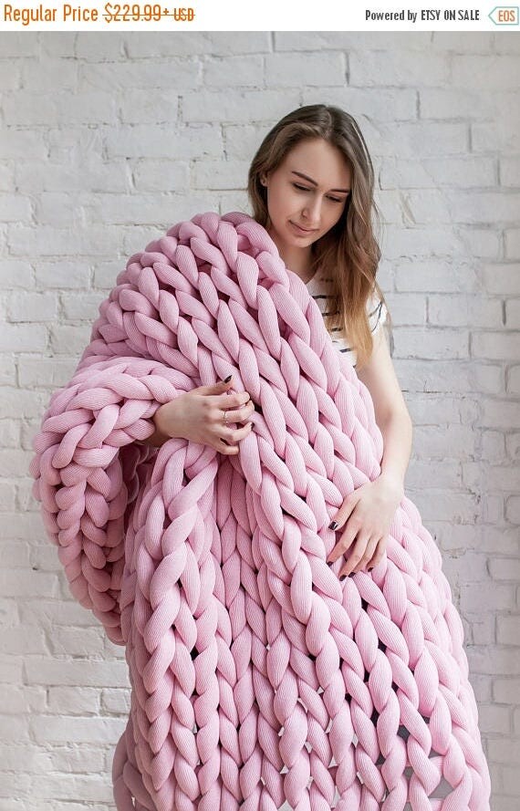 SALE NEW TWIST Super Chunky Blanket Chunky Knit Blanket