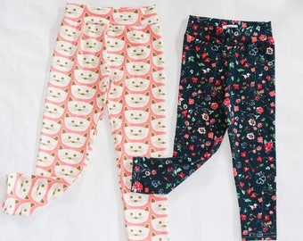 FALL LEGGINGS, cat legging, floral leggings, baby leggings, toddler leggings, girls leggings