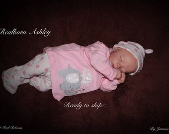 Reborn baby , Ashley, newly released Realborn, cut mouth, ready to ship!