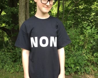 Non Binary Black Shirt NonBinary Unisex Tee Sexless Shirt Anti Gender Shirt Teen Activist Shirt No Hate Tee Rebel Pride Self Awareness