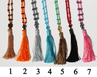 Tassel necklace Double Wrap Necklace Long tassel jewelry Long necklace Bead tassel necklace gift for women necklace womens gift for mother
