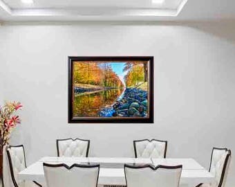 Mountain River photo, Forest River print, forest photography, River landscape, landscape print, forest trees, fine art print, large print
