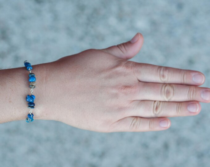 Lapis lazuli bracelet, Blue lapis bracelet, Blue gemstone bracelet, Lapis lazuli stone bracelet, Blue stone bracelet