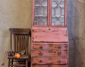 Hand painted nautical antique secretary desk