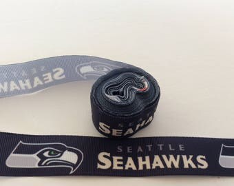 Seattle Seahawks ribbons, Seattle ribbons, Football Ribbons, football ribbons, 7/8 inch Grosgrain ribbon
