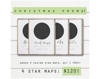 Personalized Star Map, Christmas Sale, Christmas Gift, Christmas Promo, Custom Sky Map Printable, Printable Art, Best Selling Star Map Print