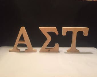 Blank wooden alpha sigma tau letters