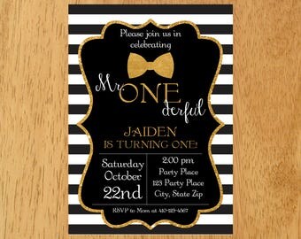 Bow Tie Birthday Invitations 7