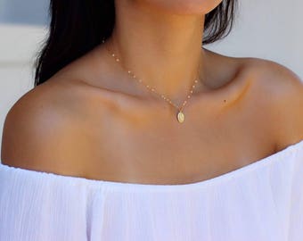 Mary Necklace, Virgin Mary Necklace, Gold Virgin Mary Necklace, Gold Mary Necklace, Cross Necklace, Gift for Her