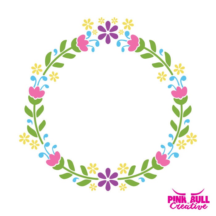 Download Flower Wreath SVG cut file for Cricut or other cutting