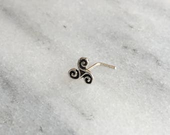 20 Gauge Sterling Silver 6 mm Nose Stud.