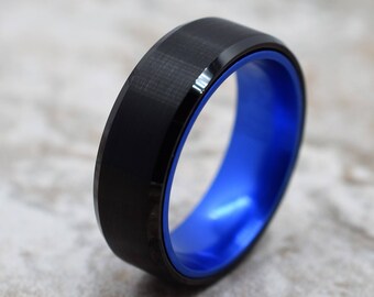 tungsten ring blue tungsten band black tungsten ring blue tungsten ring black - Black And Blue Wedding Rings tungsten ring blue tungsten band black tungsten ring blue tungsten ring black - Black And Blue Wedding Rings