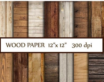 40%SALE Wood Digital Paper: "WOOD PAPER" Wood Backdrop Printable Wood Digital Background Wood Scrapbook Paper Rustic Wood Paper Instant Dow