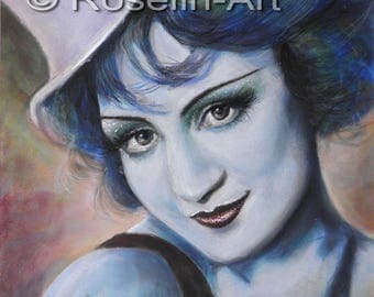 Pastel drawing. The Blue Angel (1988)