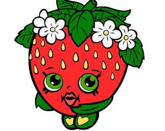 Strawberry Kiss Svg, Shopkin Svg File, Svg Cutting File, Svg Cut File, Svg For Silhouette, Svg For Circut, Shopkin Svg Clipart