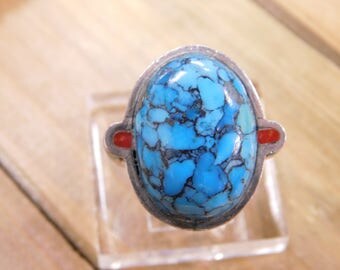 Sterling Silver Turquoise Ring Size 8.75