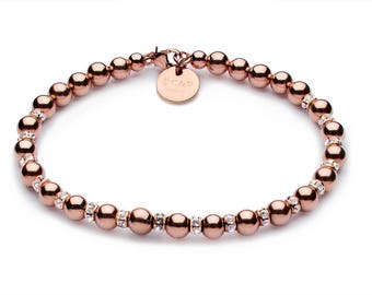 Full luxury ball bracelet • 5 mm • Rosé gold