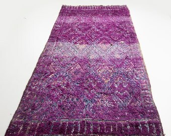 9'2" x 5'5" Moroccan Rug - Beni mguild Rug - Wool Rug - Boho rug - Purple Area Rug