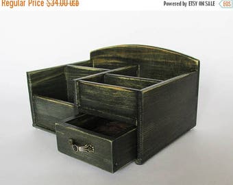 ON SALE Desk Organizer Office Organizer Pencil Cup Office Decor Caddy Tools Office Supplies Holder Distressed Finish