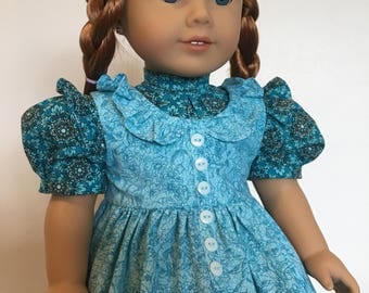 Prairie Ruffles Dress with Pinafore Fits American Girl Dolls