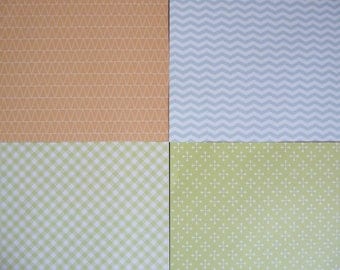 set of 4 sheets of 20 x 20 cm: geometric