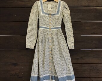 Vintage 1970s/70s Gunne Sax Floral Print Dress