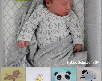 Baby Bjorn fitted cradle sheets. Animal prints in premium designer cotton. Custom bassinet sheets. Modern nursery gender neutral designs.