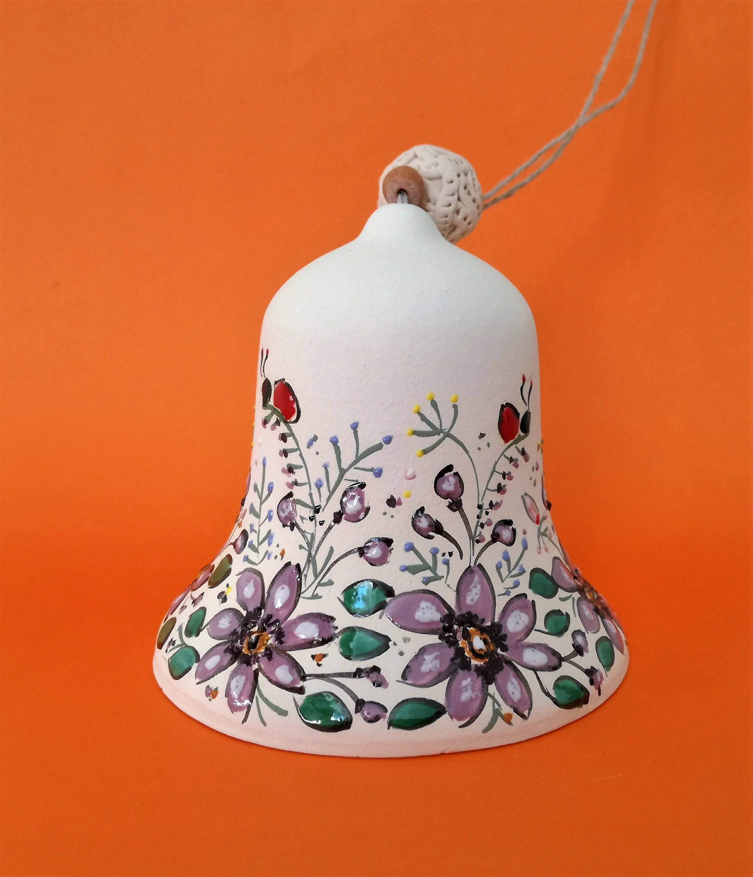 Ceramic handmade bell Pottery handmade bell Art deco Flower