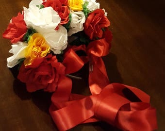 SOLD Day of the dead headpiece, Mexican costume floral crown, Spanish headpiece, contessa, dia de los muertos headpiece