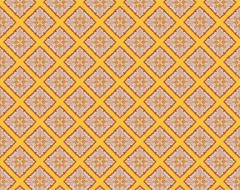 Sale Primavera Tile in Tangerine Cotton Fabric by Patty Young for Riley Blake